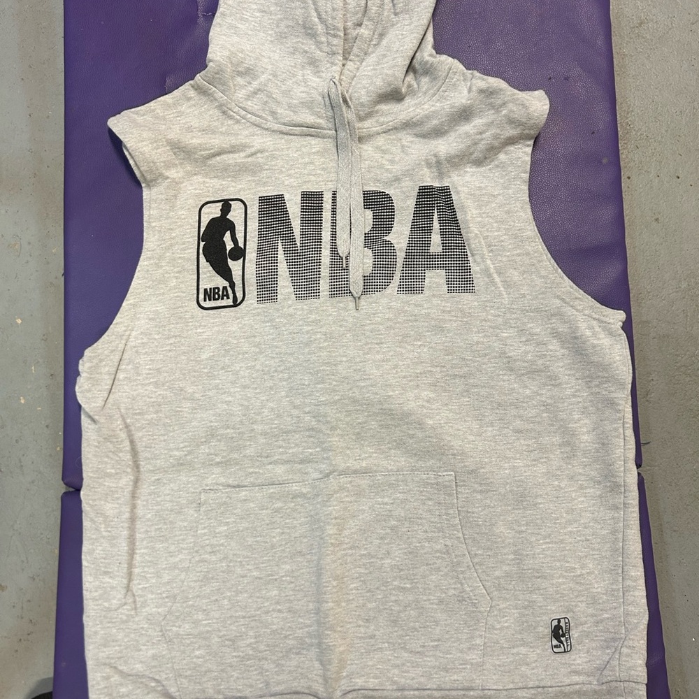 NBA Gray Sleeveless & Black Short Sleeve Hoodie with Logo